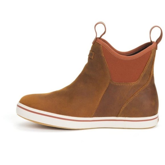 NEW Xtratuf Men\'s Waterproof Brown Leather Ankle Deck Boot Size 8 Explorer Grade